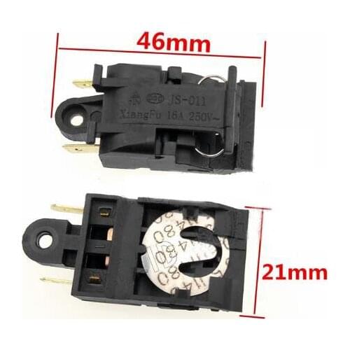 2pcs JS-011 16A 250V 46X21mm Kettle Thermostat Temperature Controller Self Interruption Switch