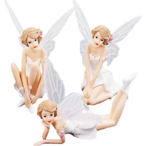 3Pcs/Set White Elegant Angel Girls Decorations Cake Topper Happy Birthday Wedding Bride Groom for Baking Party Supplies