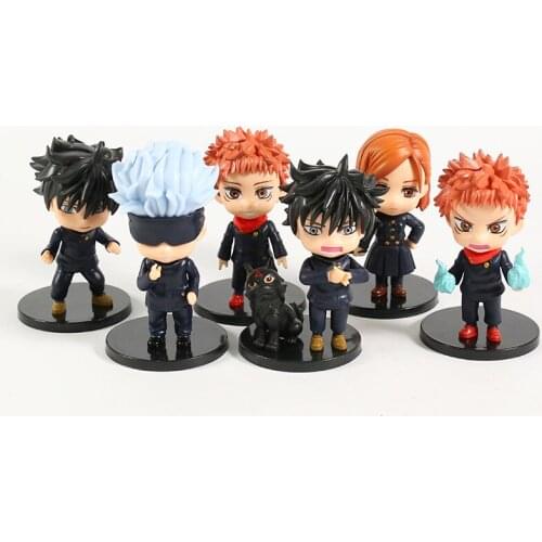 10cm Jujutsu Kaisen Itadori Yuji Fushiguro Megumi Kugisaki Nobara Gojo Satoru Ryomen Sukuna PVC Figures Desktop Toys 6pcs/set