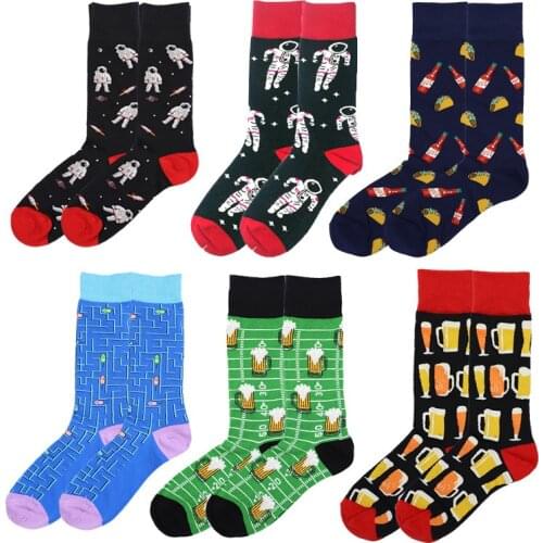 Funny Novelty Men Cotton Socks Cartoon Casual Hip Hop Creative Soft Comfortable Calcetines Hombre Divertido