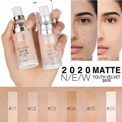 6 Colors Face Foundation Cream Base Makeup Professional Matte Finish Make Up Liquid Concealer Waterproof Brand Natural Cosmetics
