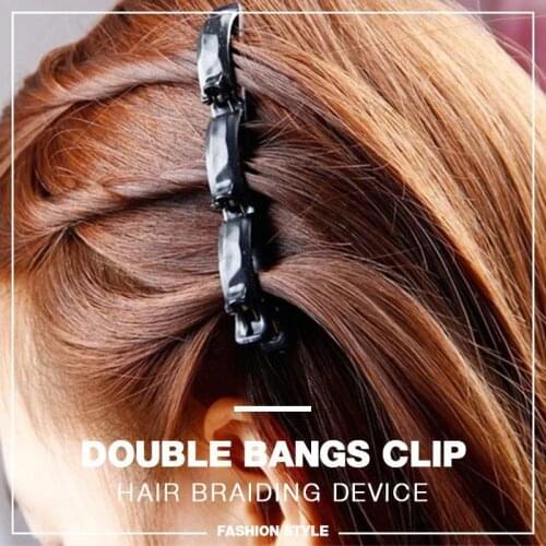 Tooth Design Double Layer Twist Plait Head band Multi-layer Hollow Woven Headband Alligator Clip Double Bangs ClipDropshipping