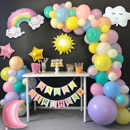 Star Moon Balloons Garland Arch Kit Rainbow Cloud Donuts Foil Balloons Globos Baby Shower Supplies Wedding Birthday Party Decor