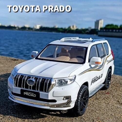 1:18 TOYOTA Land Cruiser Prado SUV Alloy Car Model Diecast Toy Vehicle High Simitation Cars Toys For Children Kids Xmas Gifts