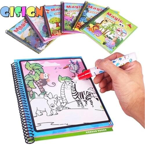 1PCS Magic Water Drawing Book Montessori Coloring Book Doodle & Magic Pen Painting Drawing Board For Kids Toys Birthday Gift