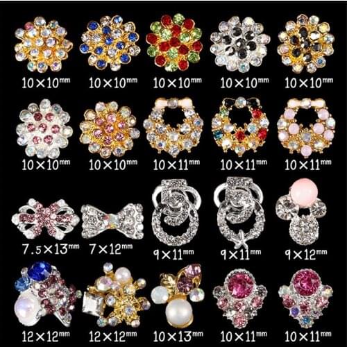 10pcs Nail rhinestone Multicolored diamond Starfish Pearl Alloy nail accessories Imbue Diamond nail jewelry crystal nail art