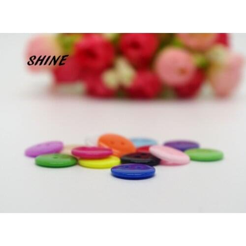 100PCs Decorative Buttons 15 colors 2 Holes 12.5mm Sewing Resin Buttons Flatblck Scrapbooking