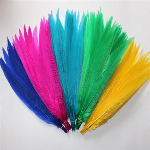 100pcs Natural Silver Pheasant Tail Feathers For Crafts 50-55cm DIY Wedding Costume Decoration Pheasant Feathers Plume