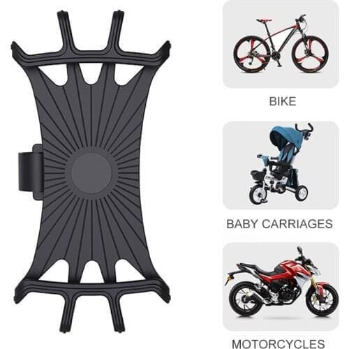 2@#Motorcycle Suporte Celular Nonmagnetic Accessory 360 Rotate Silica Gel Car Bike Phone Holder Bicycle Mobile Cellphone Bracket