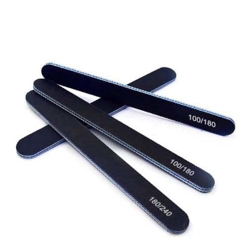 200 pcs Black straight Nail Files blue core nail file Buffer nail tool professional nail file Sapphier file