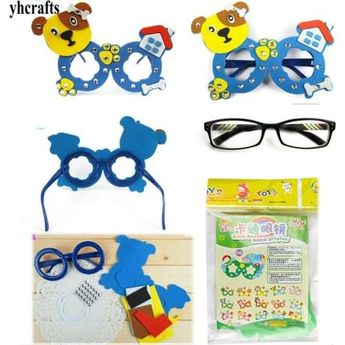 3PCS/LOT.14 design DIY animal diamond kids glasses craft kits Kindergarten crafts Develop the right brain Adult DIY