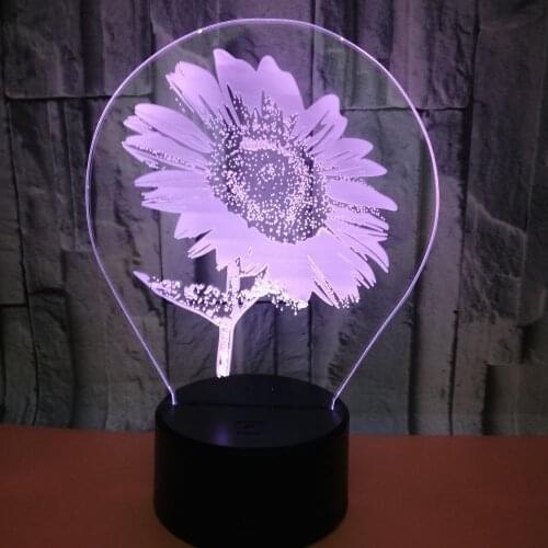 Touch Remote Control 3d Table Lamps For Bedroom Chromotropic Desk Lamp For Christmas Sunflower Bedside Decorative 3d Lamp