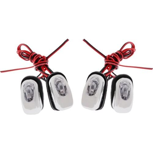 4 Pieces Auto Car Hood Windshield Wiper Washer Blue LED Lights