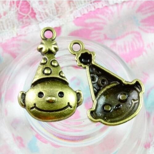 40pcs 29*19MM Antique Bronze Plated Smiling Face Charms Pendant For DIY Necklace Bracelet Jewelry Accessories