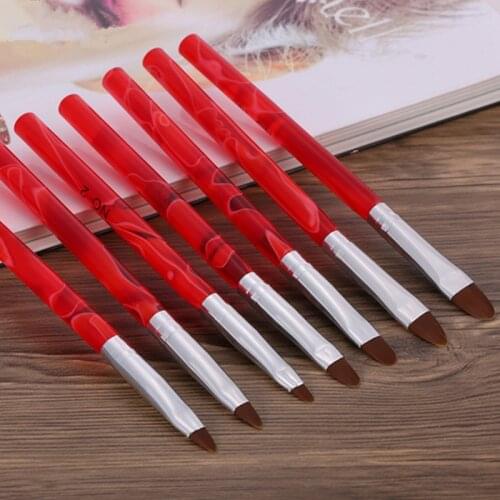 7 Pcs/Set Nail art French Manicure UV Gel Sable Brush Set Sizes Painting Drawing Brushes Pens