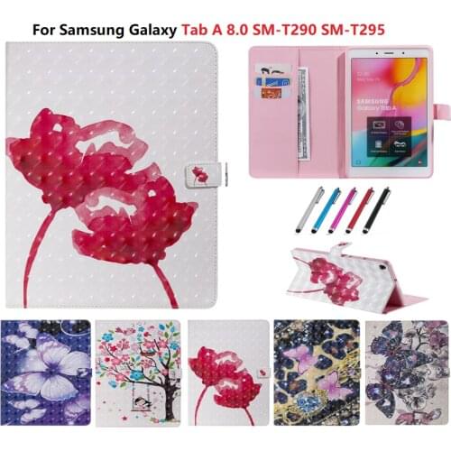 Colorful Painted Case For Samsung Galaxy Tab A8.0 Cover SM-T290 T290 SM-T295 T295 8 inch Cover For Girls Kids For Tab A 8.0 Case