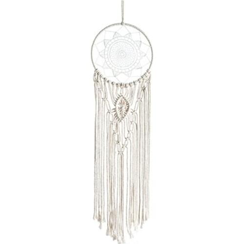 DIY Beige Dream Catcher Boho Style Wall Hanging Home Decoration