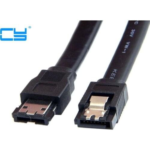 3Gbps Black eSATA II to SATA 7-p Shielded internal External Hard Disk Cable 0.5m 1M 3FT