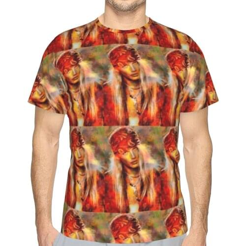 Rock And Roll T Shirt Casual Polyester Beach T-Shirt Short-Sleeve Graphic Tshirt Oversize Male