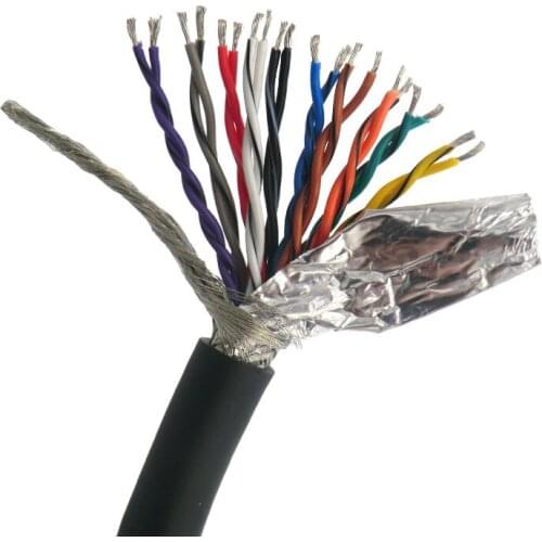Flexible Shielded Twisted Pair Cable 20 core 0.14, 0.2mm² 100m 485 Signal Data Control Wire for Encoder (26,24AWG)