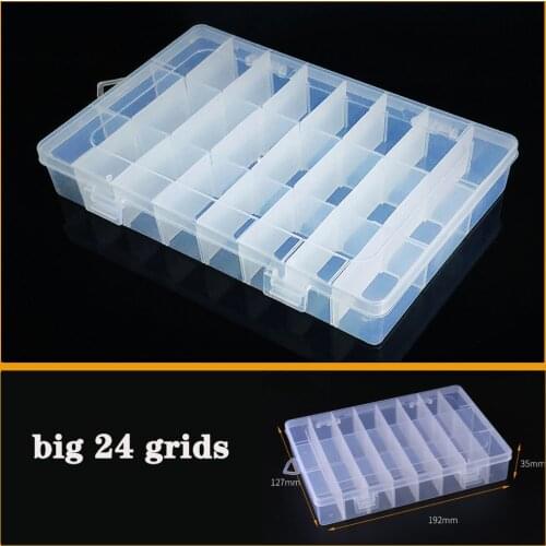Container big 24 grids Plastic Box Practical Adjustable Compartment bead storage case Screw Holder Case Organizer