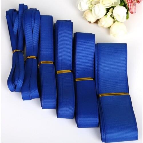 Blue Color Grosgrain Ribbon 7-38mm 5yards for Wedding Party Decoration Gift Packing DIY Handmade Crafts Garment Accessories