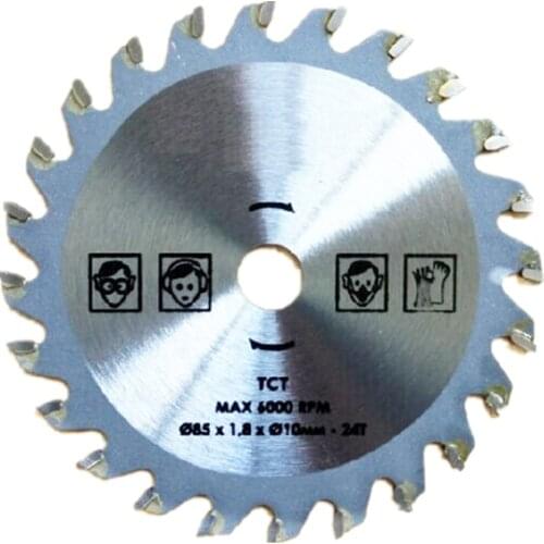 24T Circular Saw Blade 85mm 24 Teeth Woodwork Cutting Round Discs Hard Alloy Steel TCT Cutting Sawing Blades