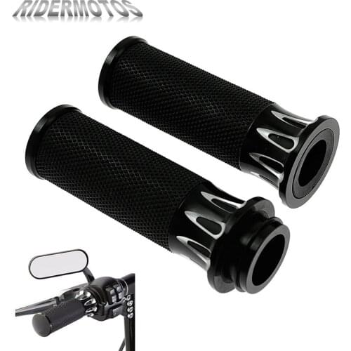 1"25mm Motorcycle Electronic Hand Grip Handlebar Grip Black For Harley Touring Electra Glide Dyna Low Rider Softail Breakout