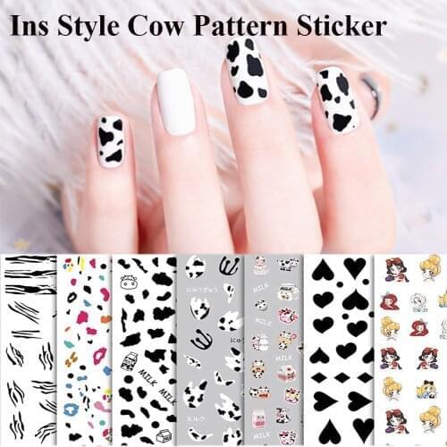 Cartoon Nail Art Stickers Self-Adhesive Nail Decal Tip Wraps Princess Cow Poker Graffiti Design Manicure DIY Accessories