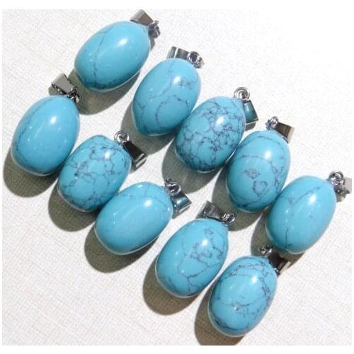 Natural stone Turquoises Quartz Crystal aventurine lapis tiger eye bead pendant for diy Jewelry making necklace Accessories24Pc