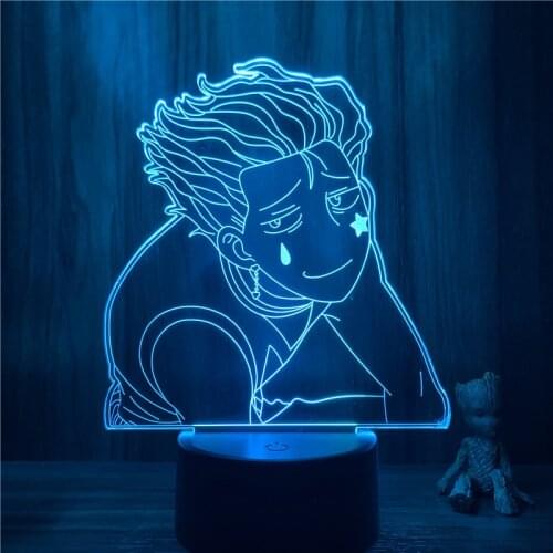 3D Nightlight Anime Hisoka Cute Q Hunter X Hunter Figure 7 Colors Touch Optical Illusion Table Lamp Gift Room Decor Light