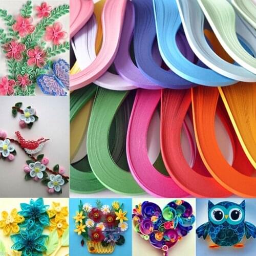 DIY 120 Stripes Quilling Paper 5mm Width Multiple Solid Color Origami Paper Hand Craft Decoration Pressure Relief Gift #259127