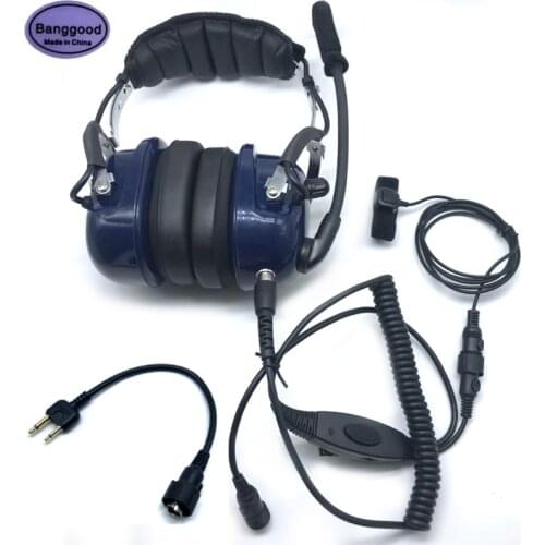 Anti-Noise Aviation Headset PTT Mic Speaker Pilot Headphone for ICOM IC-F11 F10 F20/IC-F3 F4/IC-F4TR/IC-V80 V82/IC-F43GS Radio