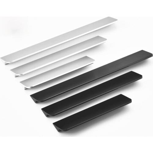 Black Silver Gold Hidden Cabinet Handles Aluminum Alloy Kitchen Cupboard Pulls Drawer Knobs Door Furniture Handle Hardware