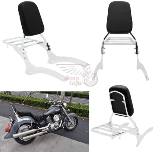 Motorcycle passenger Backrest Sissy Bar Luggage Rack Pad For Yamaha V-Star Drag Star Vstar DS1100 XVS1100 XVS Classic 2000-2011