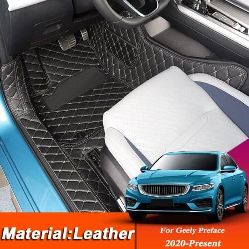 Car Styling Custom Foot Mat For Geely Preface 2020-Present LHD Leather Floor Protect Waterproof Pad Internal Auto Accessories