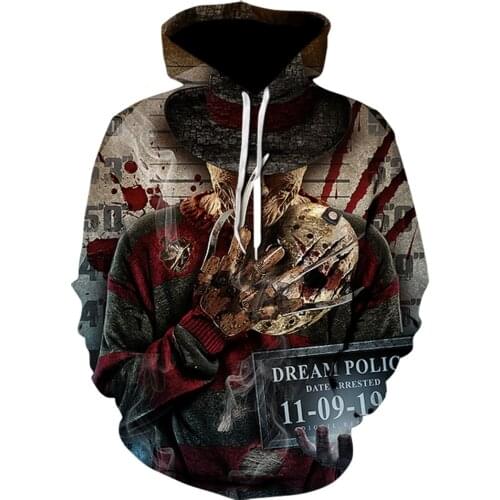 Horror Movie Chucky Hoodies Men/Women joker Sweatshirt Hooded clown 3d Brand Clothing Print hoodie Hipster jacket