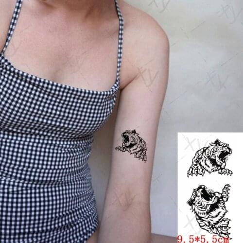 Waterproof Temporary Tattoo Sticker Lion Flower Rose Element Small Size The Body Art Flash Tatoo Fake Tatto for Woman Men