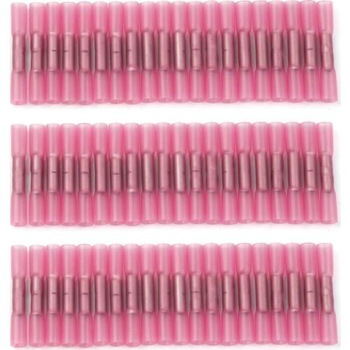 100pcs Heat Shrink Connectors Insulated Waterproof Crimping Terminals Seal Butt Electrical Wire Crimp Terminals 22-18 AWG
