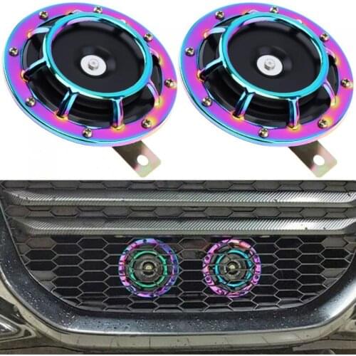 2pcs 12V Universal Super Loud 139DB Blast Tone Grill Mount Electric Compact Blast Tone Car Horn for Car