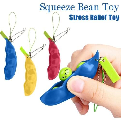 3pcs Fidget Toys Peas Beans Squeeze Toys Creative Novelty Decompression Toy Keychain Pendant Improve Pressure Toy