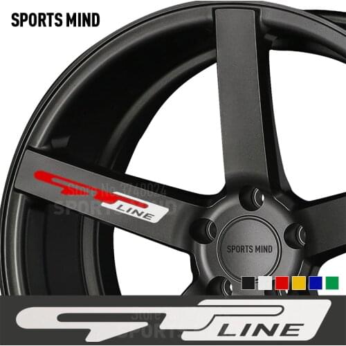 5 PCS GT LINE Wheels Rims Car Sticker Decal Emblem For Kia Sportage Rio Sorento Ceed Cerato K3 K5 Picanto Renault Accessories
