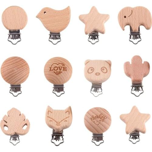 50Pcs Elephant Bird Star Pacifier Clips Pacifiers Holder for Nipple Dropshipping Wholesale