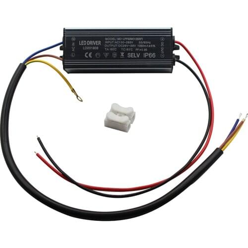 Aluminium IP66 50W LED Driver 1350mA AC 100-265V Power Supply Lighting Transformer Drivers Ballast for Spotlights ,etc