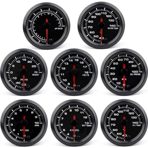 2" 52mm Auto Gauge 7 Colores LED Pointer Display Boost Wat.Temp Oil Temp Oil Pres Volt PRM Air Fuel Ratio EGT Car Meter