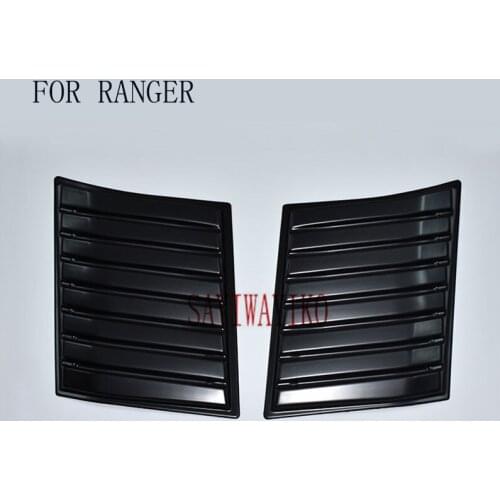 Car styling 2pcs for 2012-2017 ranger t6,T7,XLT Car Styling Stickers ABS Decorative Air Flow Intake Scoop Bonnet Vent Cover