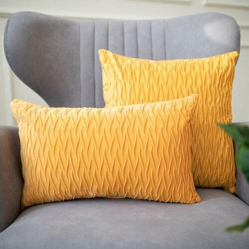 Soild Color Velvet Plaid Pillowcase Home Living Room Bedroom Sofa Pillow Case Plush Cushion Cover Home Decor Pillow Cover 45cm