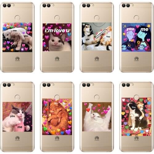 Funny Cat Dog Phone Case For Huawei P20 Lite Pro P9 P10 Plus P Smart Silicone Soft Back Cover For Huawei P7 P8 P9 Lite Mini 2017