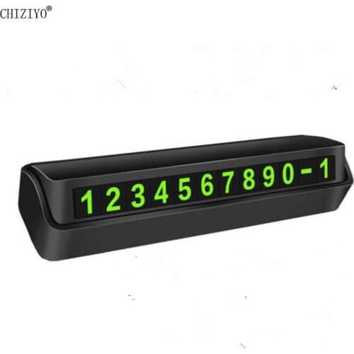 Black Car Temporary Parking Phone Card Luminous Park Stop Card Magnetic Numbers Hidden Car License Plate