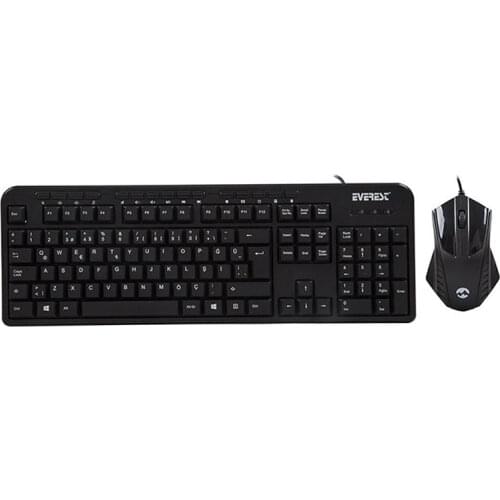 EVEREST UN-797 PLUS USB WIRED MULTIMEDIA QWERTY KEYBOARD-OPTICAL MOUSE COMBO SET